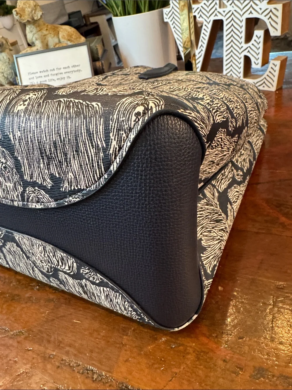 🩵kate spade Black & White Pomeranian Print Tote with Matching Pouch
